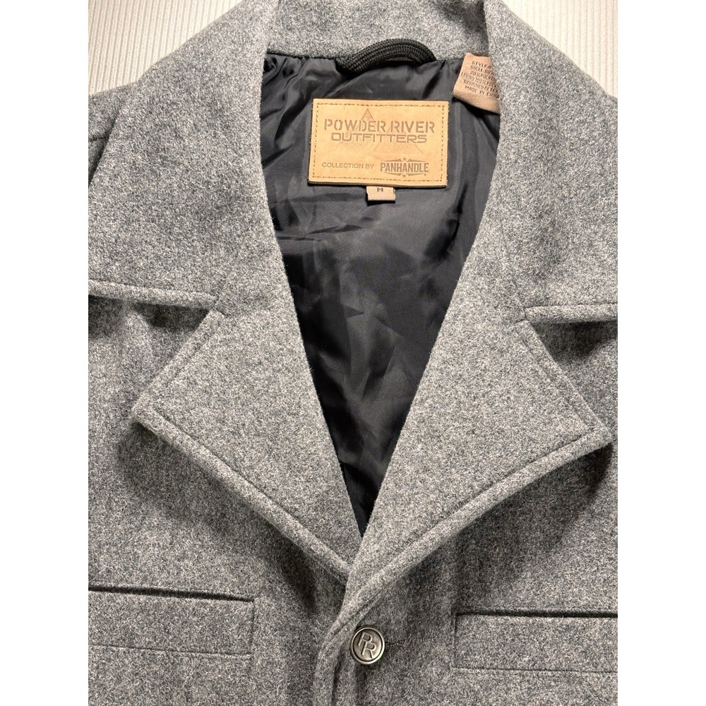 Powder River Outfitters Panhandle Vest Sz M Wool Gray 4pockets Mens Button Front - Picture 7 of 11